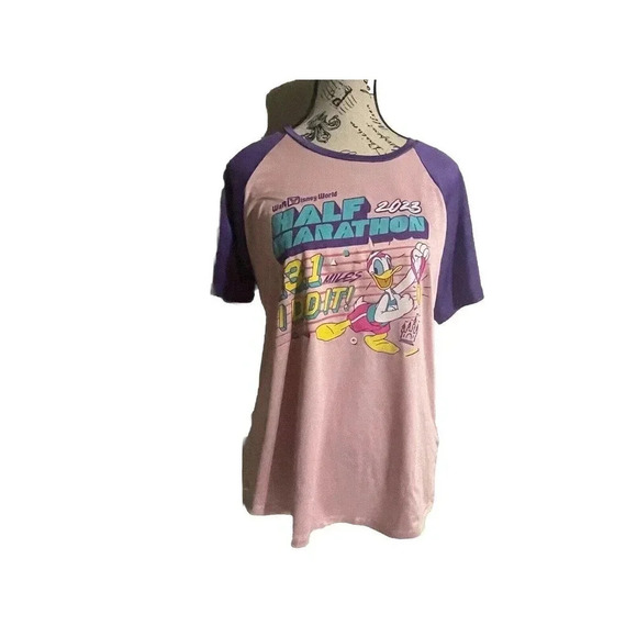 RUN DISNEY 2023 HALF MARATHON I DID IT/FINISHER T-SHIRT DONALD DUCK WMN'S XL - Picture 1 of 11